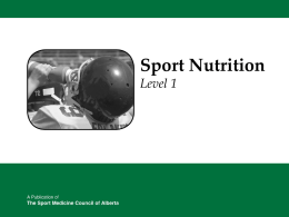 Sport Nutrition PPT - Chestermere High School