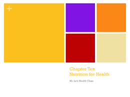 Chapter Ten Nutrition for Health