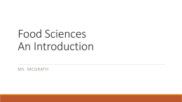 Food Sciences An Introduction