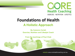 Foundations of Health A Holistic Approach By Cameron Corish