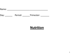 Nutrition - TeacherWeb