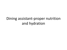 Dining assistant-proper nutrition and hydration