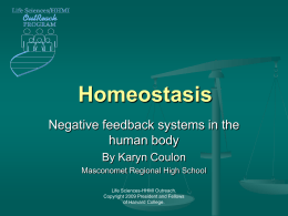 Presentation: Homeostasis - Life Sciences Outreach at Harvard