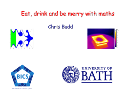 Eat, drink and be merry with maths