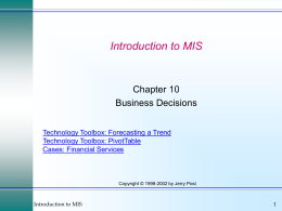 Introduction to MIS Chapter 10
