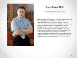 Goran Klepac, Ph.D. www.goranklepac.com