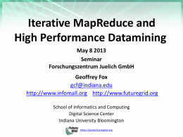 Iterative MapReduce and High Performance
