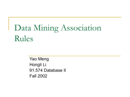 Data Mining Association Rules