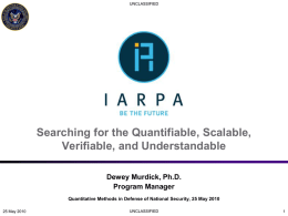 Searching for the Quantifiable, Scalable, Verifiable, and