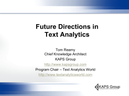 Future Directions in Text Analytics