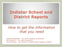 Indistar School and District Reports