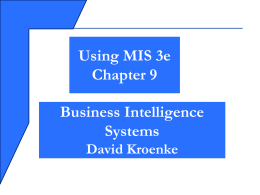 Using MIS 3e Chapter 9