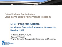 LTBP Program Update - Virginia Department of Transportation