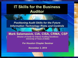 IT Skills for the Business Auditor - Houston