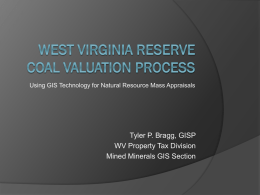 GIS AND THE WEST VIRGINIA COAL VALUATION Procedure