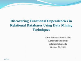 Discovering Functional Dependencies in Relational Database