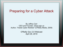 Preparing for a Cyber Attack