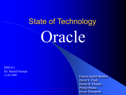 Oracle Data Warehouse Topology