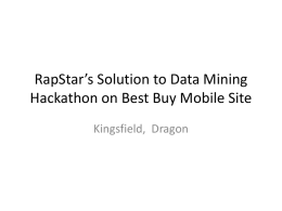 RapStar’s Solution to Data Mining Hackathon on Best Buy