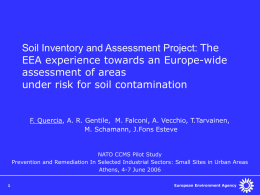 Soil Inventory and Assessment Project: The EEA experience