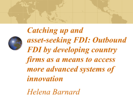 Catching up and asset-seeking FDI: Outbound FDI by