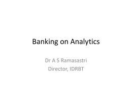 Banking on Analytics - Bengal Chamber of Commerce and Industry