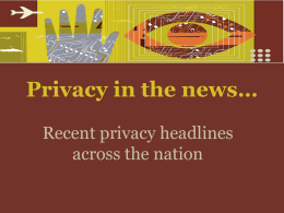 Privacy in the news…