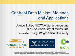 Contrast Data Mining: Methods and Applications,