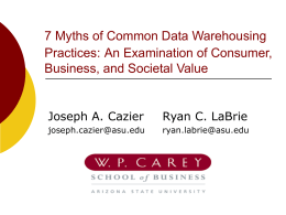 7 Myths of Common Data Warehousing Practices: An