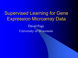 Supervised Learning for Gene Expression Microarray Data