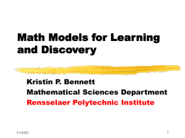 Learning and Discovery - Rensselaer Polytechnic Institute