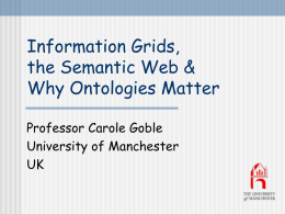 Grid, Ontologies and the Semantic Web