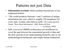 Patterns not just Data