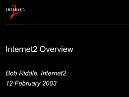 Internet2 Overview