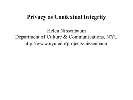 Privacy as Contextual Integrity