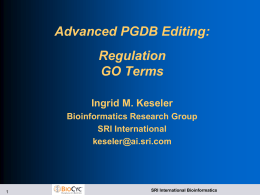 Editing-Regulation&GO - Bioinformatics Research Group at SRI