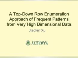 A Top-Down Row Enumeration Approach of Frequent Patterns from