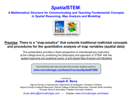 Making a Case for SpatialSTEM - Spatial Information Systems (Basis)