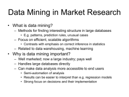 Data Mining in Market Research