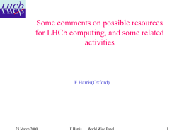 Some comments on LHCb possible resources for computing, and