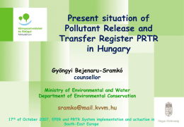 Present situation of Pollutant Release and Transfer Register