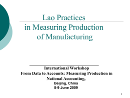 Lao`s practices in measuring production of manufacturing