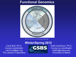 Winter/Spring 2012 - Mouse Genome Informatics