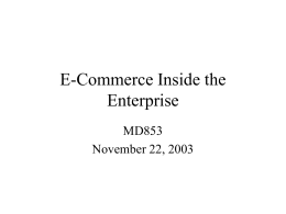 E-Commerce Inside the Enterprise