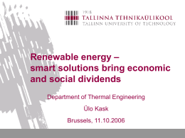 Renewable energy – smart solutions bring economic and social