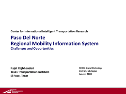 Regional Mobility Information System