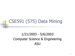 CSE591 Data Mining