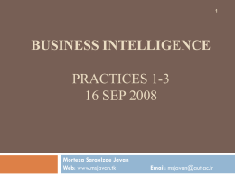Business Intelligence - Practice 1-3