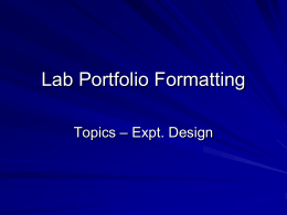 IB Portfolio Formatting