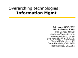 Overarching Technologies: Information Management